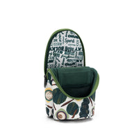 Standing Needle Case | Coffee and Yarn Green Fabric Print