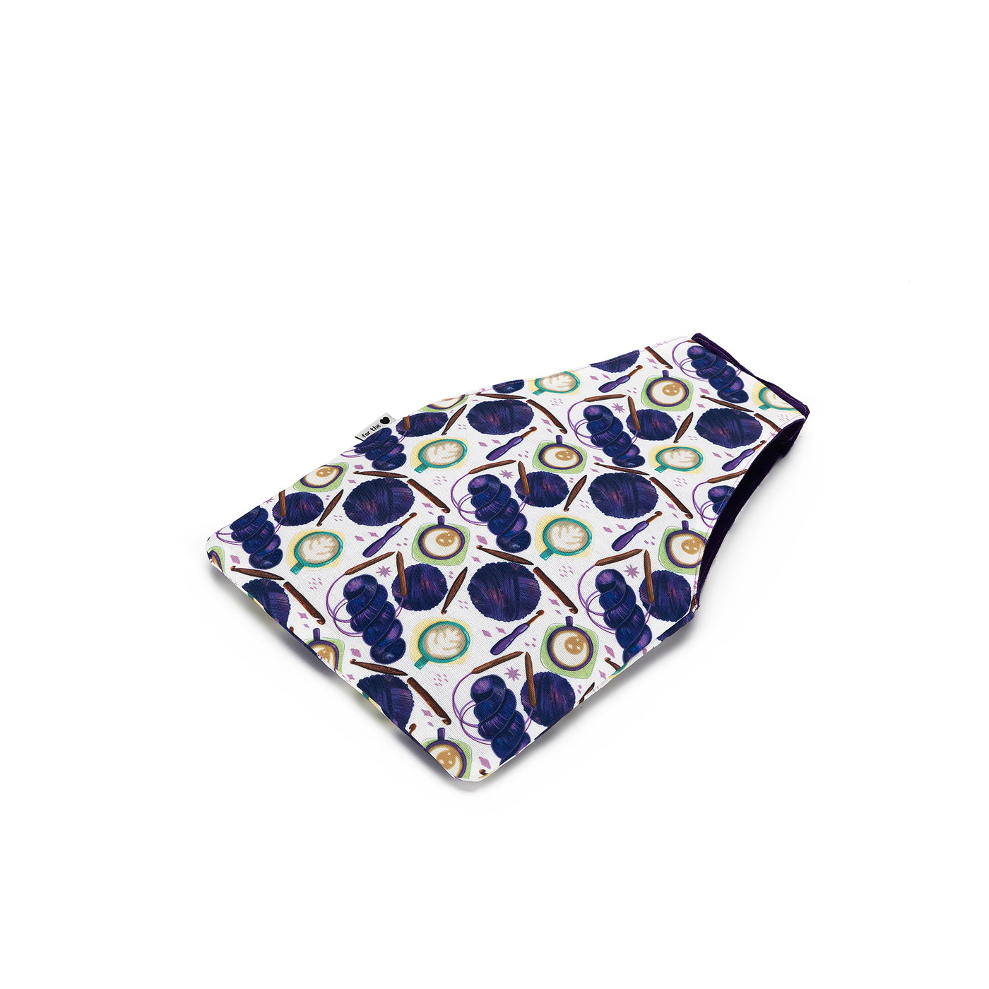 Nora Wrist Bag | Coffee and Yarn Purple Fabric Print (PREORDER)