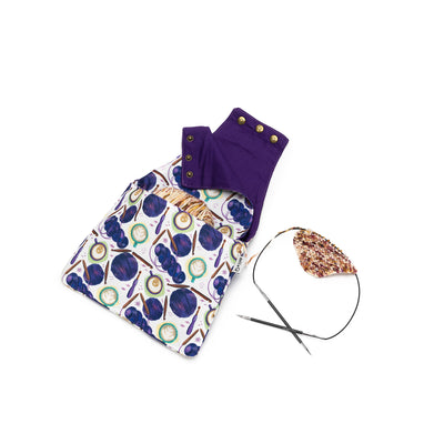 Nora Wrist Bag | Coffee and Yarn Purple Fabric Print