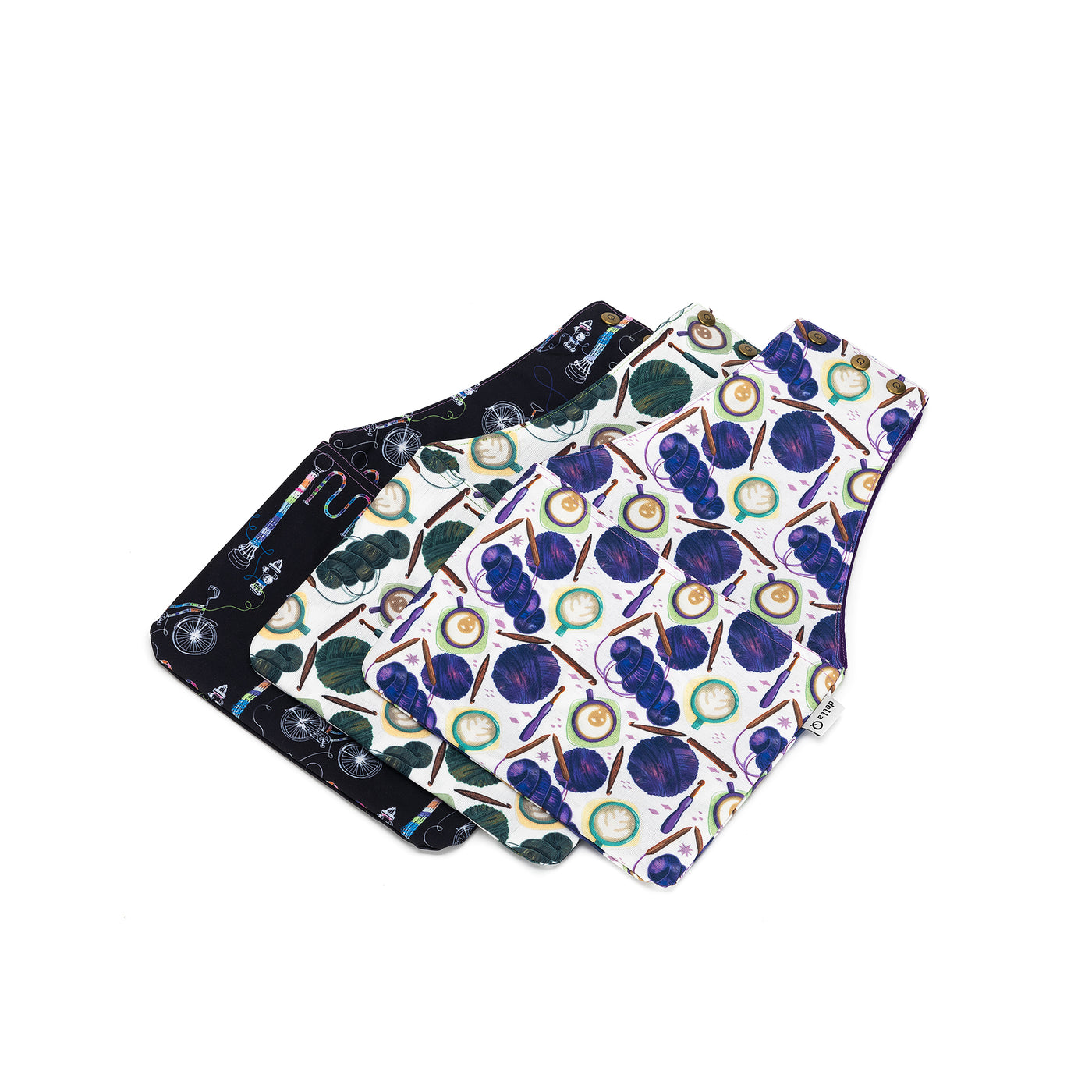 Nora Wrist Bag | Coffee and Yarn Green Fabric Print (PREORDER)