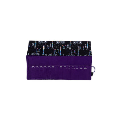 Crochet Roll | Coffee and Yarn Purple Fabric Print