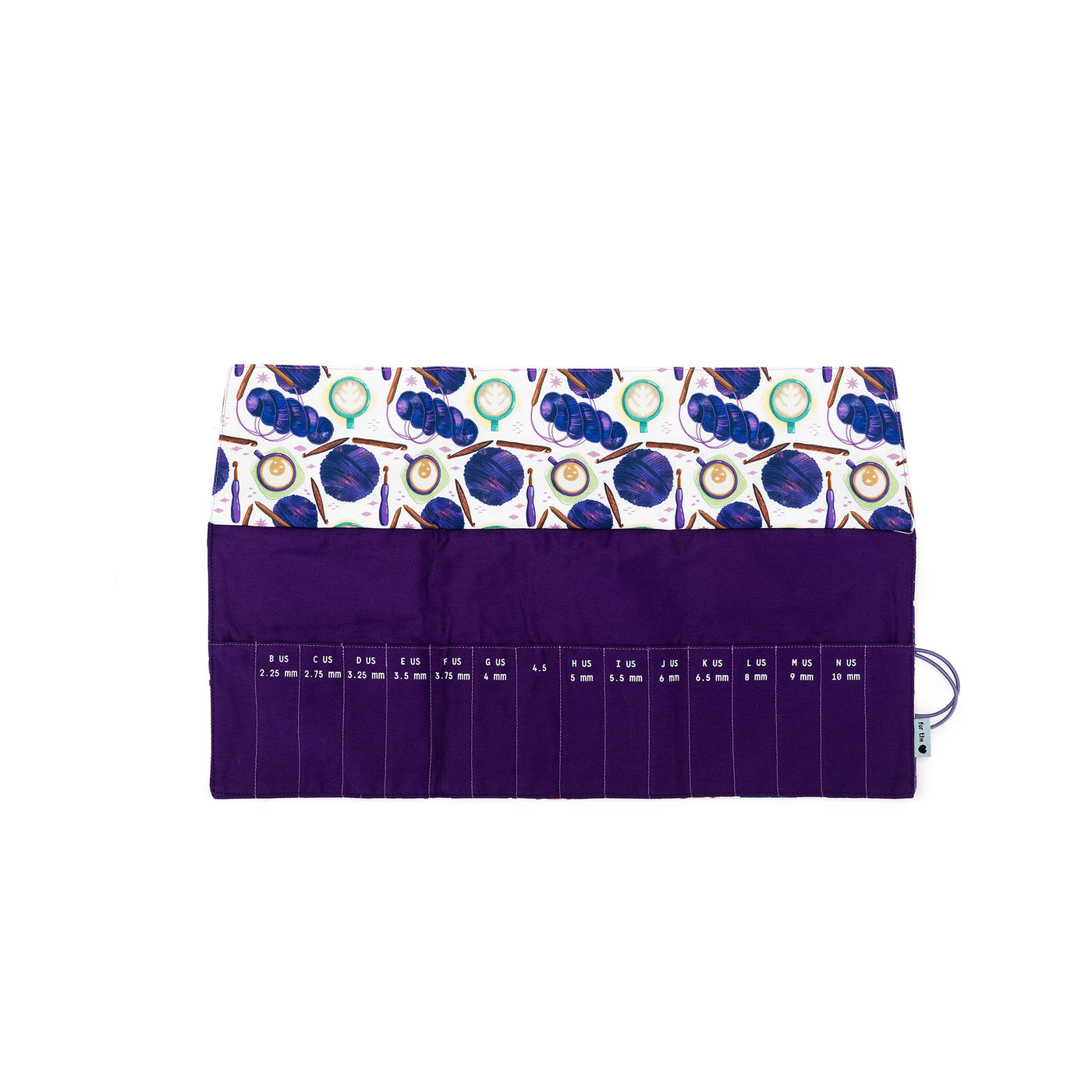 Crochet Roll | Coffee and Yarn Purple Fabric Print