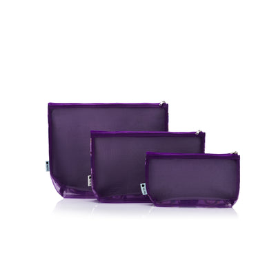 Mesh + Zip Collection | Coffee and Yarn Purple Fabric Print