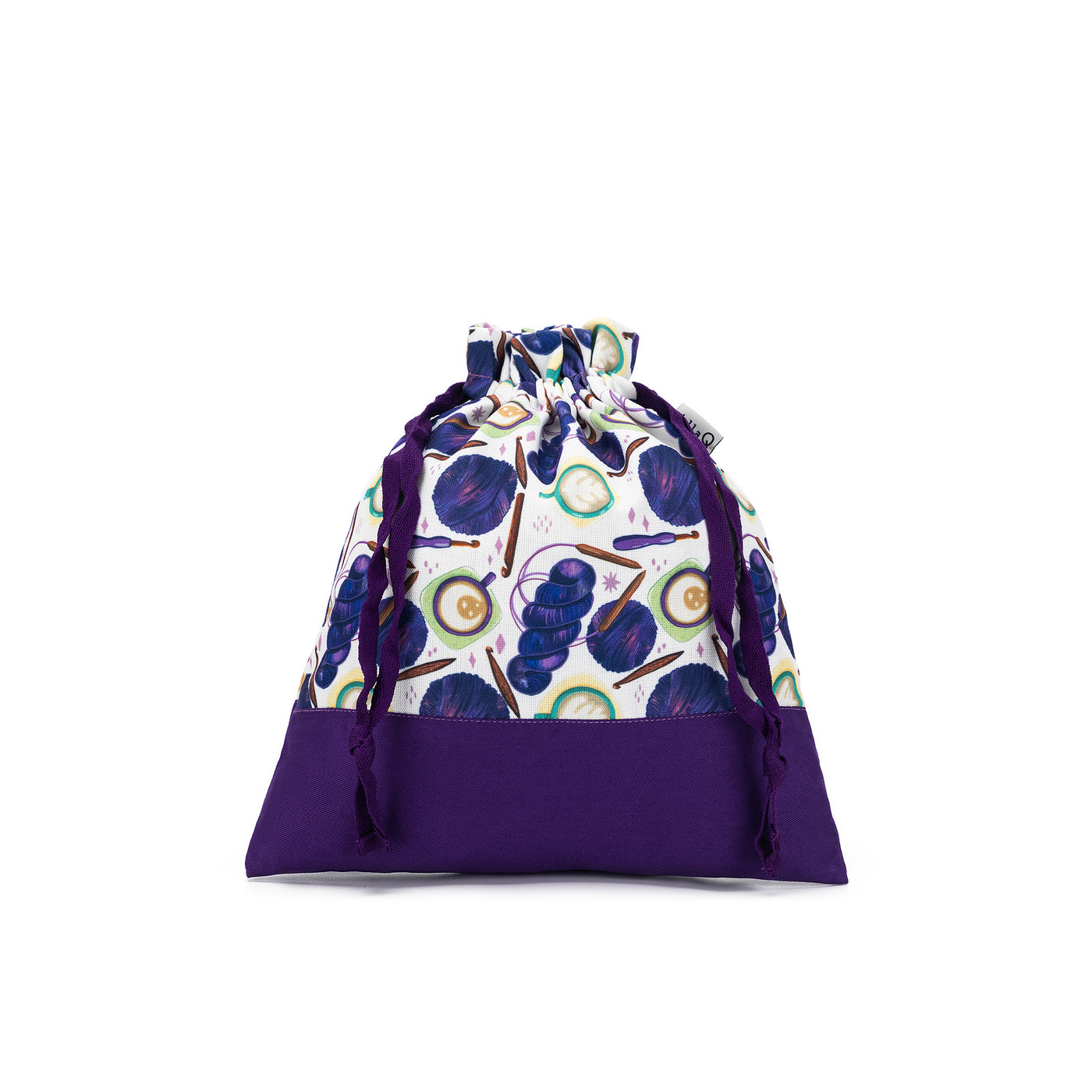 Small Eden Project Bag | Coffee and Yarn Purple Fabric Print (PREORDER)
