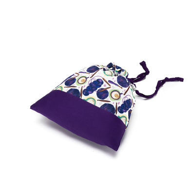 Small Eden Project Bag | Coffee and Yarn Purple Fabric Print (PREORDER)