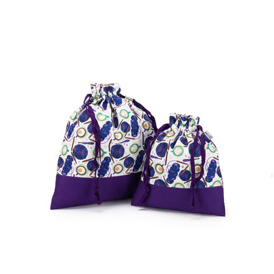 Large Eden Project Bag | Coffee and Yarn Purple Fabric Print (PREORDER)
