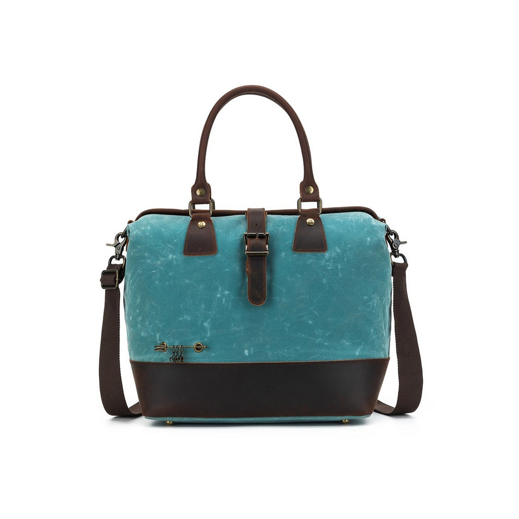 Namaste Maker's Satchel, dark outlet teal. NWOT