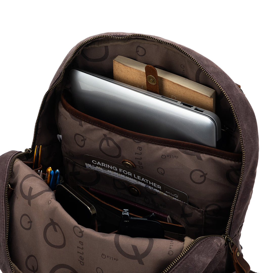 Maker's Canvas Backpack | Cocoa | dellaQ.com – della Q Retail