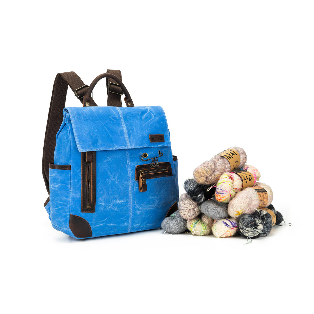Maker's Canvas Midi Backpack | Azure | dellaQ.com – della Q Retail