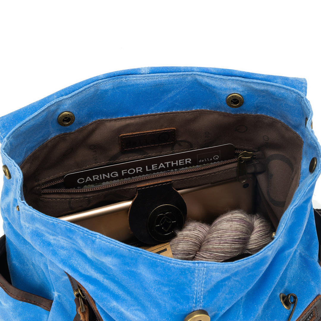 Maker's Canvas Midi Backpack | Azure | dellaQ.com – della Q Retail