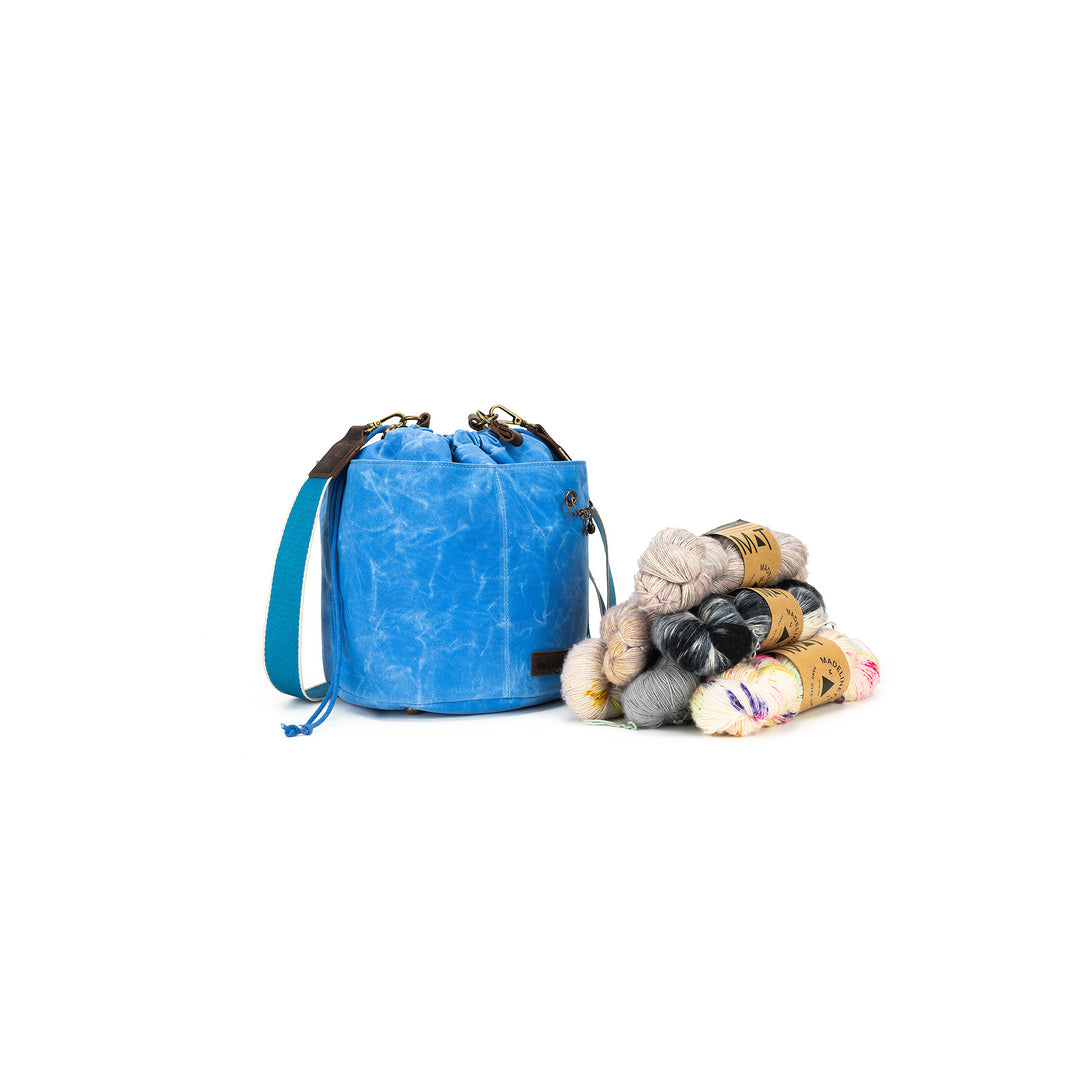 Maker's Canvas Bucket Bag | Azure | dellaQ.com – della Q Retail