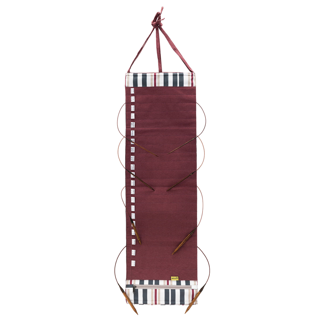 Hanging Circular Needle Organizer | Linen Wine