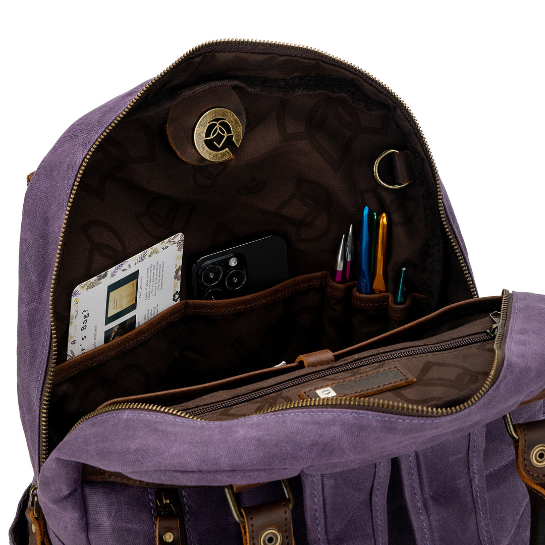 deep purple backpacks in leather Maker's Canvas Backpack | Purple